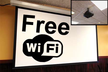 State of the Art Media Projection System and Free WiFi